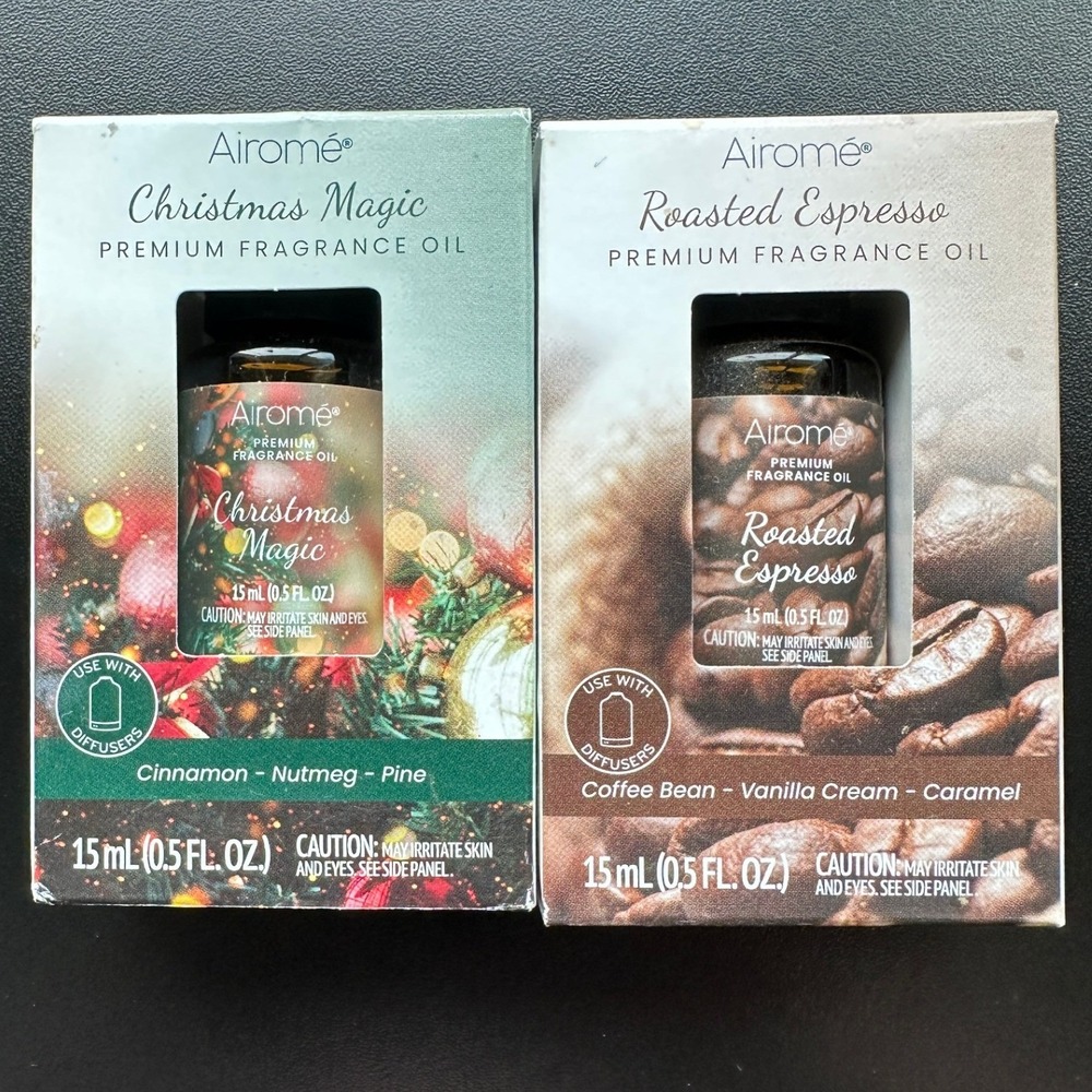 Airome Premium Fragrance Oil Christmas Magic & Roasted‎ Espresso 15ml 0.5oz Set